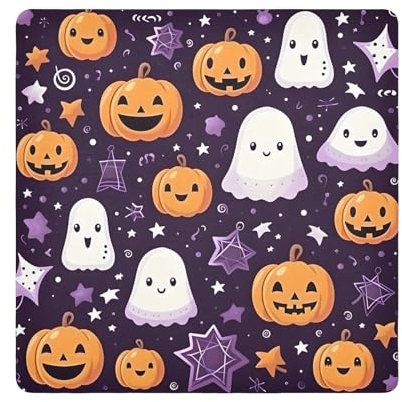 Kamera-Wickeltuch mit Ghosts Kürbisen, Sternen, quadratisch, magisch, selbstklebendes Tuch für Objektivkamera, kratzfester Objektivschutz, Make-up-Tasche, 35,1 x 35,1 cm, Mehrfarbig, 13.8x13.8in,