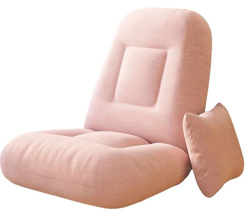 CAFIEDR Bodensitz, umwandelbarer Schlafsessel mit Kissen, kein Zusammenbau erforderlich, in 5 Stufen verstellbar, bequem und vielseitig, ideal zum Spielen, Lesen, Meditieren(Rose)
