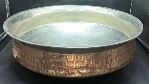 Lalit Kishori Lagan Handi - Casseruola in rame antiaderente con rivestimento in stagno, 4 litri