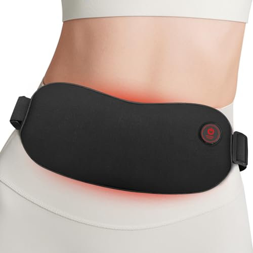 UNCN Ceinture Chauffante Lombaire | Bouillotte Ceinture Batterie Rechargeable Comprise,5000mAh | Coussin chauffant portable sans fil | 2 niveaux de température | Ceinture élastique est réglable