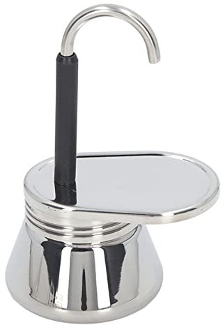 Grcfumo Edelstahlkaffeekanne, italienische Kaffeemaschine mit Single -Spout, leichte nicht schlechte Herdkaffeemaschine für Zuhause oder Camping