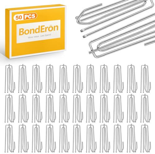 BondEron 50 Stück Gardinenhaken aus Edelstahl, Zinken Faltenhaken für Gardinenband & Kräuselband, robuste Vorhanghaken für Schienensysteme & Ringe, Metall-Haken für Vorhänge