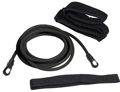 Cinturones de Entrenamiento de natación con Tetera de natación estacionario Ejercicio de Piscina de Cables 4 m Cinturones de Entrenamiento Negro