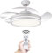 Ventilador de Techo con Luz LED 72W – Motor DC Silencioso – Aspas Retráctiles – 6 Velocidades, Luz Cálida, Día y Fría (3000K-6500K) – Temporizador – Ø92 cm, Mando Incluido (92 cm)