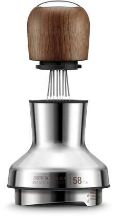 Sage - The Distribution Duo 54mm - 2-in-1 Kaffeeverteiler & Nivellierer, Verstellbare Pins & Höhe, Kompatibel mit 58mm Sage Portafilter - Premium Walnuss