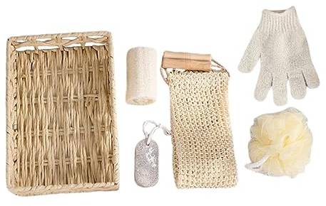 DECORNIJIA Kit de Bain Complet Léger et Compact avec Grattoir pour Exfoliants Ensemble Soin Corps Pratique pour Homme et Femme Coffret Cadeau pour Toilette et Nettoyage Peau