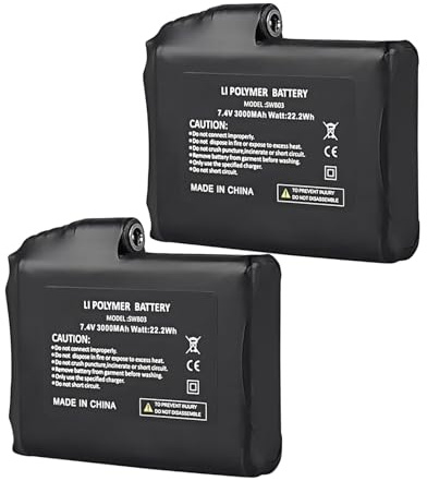 2Pcs 7.4V 3000mAh Lithium Polymer Battery Lipo Rechargeable Replacement Lithium Ion Battery Pack for Heated Gloves Mittens Liners, Heated Socks Vest Jacket Battery Accessory