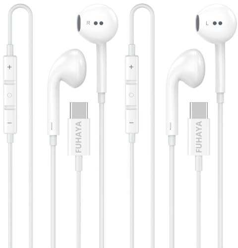 [Apple MFi Certified] USB C Headphones for iPhone 17 16 15 Pro Max, 2 Pack