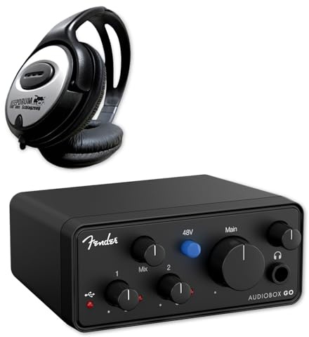 Fender AudioBox Go 2x2-Kanal USB-C Audio-Interface mit keepdrum Kopfhörer