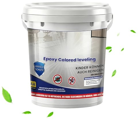 Peinture de sol époxy au sable,Revêtement autonivelant à séchage rapide et haute brillance - Peinture pour sol époxy avec sable coloré - Pour garage intérieur et extérieur, bâtiment, maison, logement,