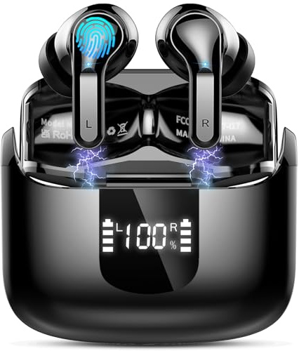 Bluetooth Kopfhörer, 2026 Kopfhörer Kabellos Bluetooth 5.4, 56Std Tiefer Bass 6D-Stereo, ENC Noise Cancelling Wireless Earbuds, USB-C in Ear Ohrhörer, IP-X7 Wasserdicht Headphones für Android iOS