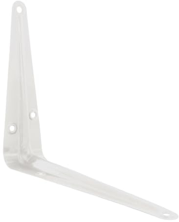 Merriway BH05474 White London Style Shelf Brackets 150 x 125mm, Pack of 12 | 90-Degree shelf bracket | 6 x 5 | 37mm (1.5) Wide | Maximum shelf depth of 155mm (6.25)