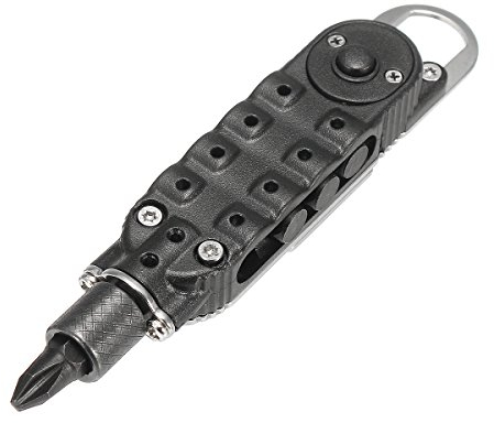 C-FUNN EDC Multifunctional Climbing Carabiner Paracord Buckle Screwdriver Flashlight Wrench Tool