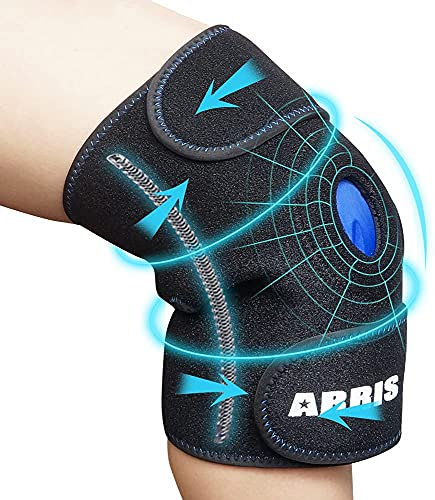 ARRIS Knee Ice Pack Wrap, orthèse de soutien du genou de thérapie chaude et froide avec sac de gel de glace réutilisable pour les blessures au genou