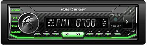 Polarlander 1 Din Bluetooth Car Stereo Multimedia Car Radio Audio Voice Control Bluetooth and Hands-Free Calling,Detachable Front Panel, RDS, MP3, USB, AUX Input, AM/FM Receiver,Full Color Backlight,