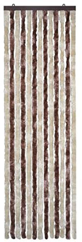 Festnight Moustiquaire Rideau Porte Chenille Rideau Anti Moustique Beige et Marron Clair 56 x 185 cm