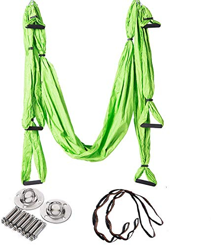 FLY FLU Aerial Yoga Hängematte, Yoga-Hängematten- / Geschirr- / Schlingen-Set Air Yoga-Schaukel-Set Anti-Schwerkraft-Decken-Yoga-Schlinge Inversions-Schaukel Für Professionelle Ausrüstung Lila,A