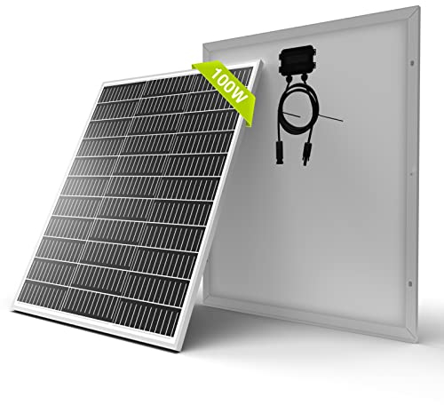 Newpowa Panel solar monocristalino de 100 W, 12 V, 100 W, diseño compacto, módulo de alto rendimiento para caravanas, barcos marinos y aplicaciones independientes de la red
