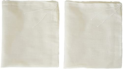 AOUXSEEM Cheesecloth Bags for Straining,Reusable Cold Brew Coffee Cheese Cloths Strainer,Large Nut Milk Tea Juice Bag,100% Natural Cotton Fine Mesh Filter Bags (Medium,2 Pack)