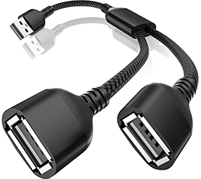 Itramax USB Splitter 2 Port 1M,USB Y Cable,1 In 2 Out Dual USB Extender Hub,USB A Male to Double Female Extension Cord Adapter,Data Power Charger Split Converter For Car,PS5,PS4,Xbox One,Laptop