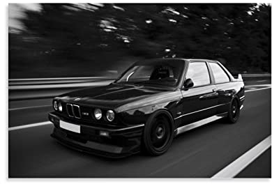 ZHUTOU Auto-Poster BMW E30 M3, dekoratives Gemälde, Leinwand, Wandkunst, Wohnzimmer, Poster, Schlafzimmer, 60 x 90 cm