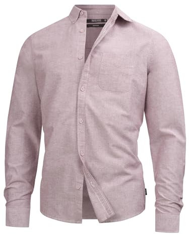 Indicode Herren Kepner Hemd mit Brust-Tasche aus Baumwolle | Herrenhemd für Männer Tawny Port, XL
