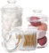 Lyellfe Set mit 3 Acryl-Apothekergläsern, Kosmetik-Organizer-Behälter mit luftdichten Deckeln, Badezimmer-Wattestäbchen-Halter, transparentes Vorratsglas für Süßigkeiten, Badesalz, Wattebausch, 963 ml