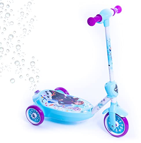Disney Frozen Die Eiskönigin Bubble Elektro Roller für Kinder im Alter von 3-5 Jahren, 6V Batterie Spielzeugroller zum Reiten mit Blasenmaschine und Anna, ELSA & Olaf, Blau.