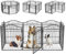 BingoPaw Heavy Duty Dog Pen: 8 Panels Large Indoor Outdoor Metal Pet Run Playpen 80cm High - Garden Puppy Play Exercise Fence for Small Medium Dogs Cat Rabbit