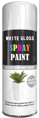 SCHNAZZ 1 x All Purpose White Gloss Aerosol Spray Paint 400ml Fast Dry, Quick Drying Spray and Excellent Coverage for Wood, Metal, Plastic, Glass and More