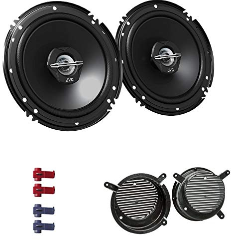 JVC CS-J620X Auto Lautsprecher 16,5 cm mit Einbauset passend für Mercedes SLK-Klasse (R170) 1996-2004 Türen vorne 600 W 165mm 2 Wege Koax