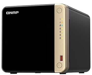 QNAP TS-464 (4G) 4 Bay NAS (Intel® Celeron® N5095 processore quad-core Burst fino a 2,9 GHz, 2,5 GbE) 16 TB bundle con 4 x 4 TB WD RED Plus HDD