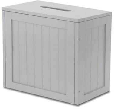 Wooden Slimline Shaker Bathroom Storage Unit Toilet Roll Paper MDF Cabinet Compact Box Multi-Purpose Cleaning Bathroom Tidy Box Hamper Home Office, 40H x 49.5W x 16D cm (GREY)