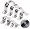 Glarks 50Pcs M8 Pipe Strap Clamp, 304 Stainless Steel 2 Hole Strap Heavy Duty Rigid Pipe Strap U Bracket Tube Strap Cable Clamp Hanger Tension Tube Clip for Pipe Tube Cable Fixing (25mm (1))