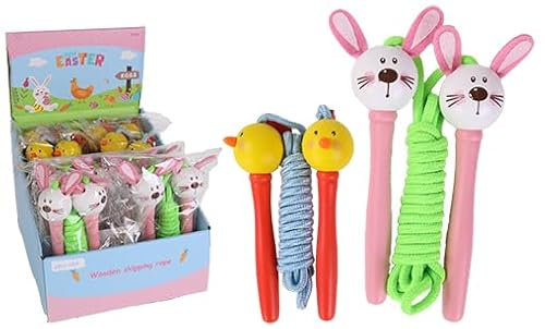 PLANÈTE BOIS - Pack de 12 Cordes À Sauter - FSC - 030188MPA - 12 pièces - Multicolore - Bois - FSC - Jeu Pour Enfant - Récréation - Kermesse - Pâques - 17 cm x 4 cm - À Partir de 3 Ans