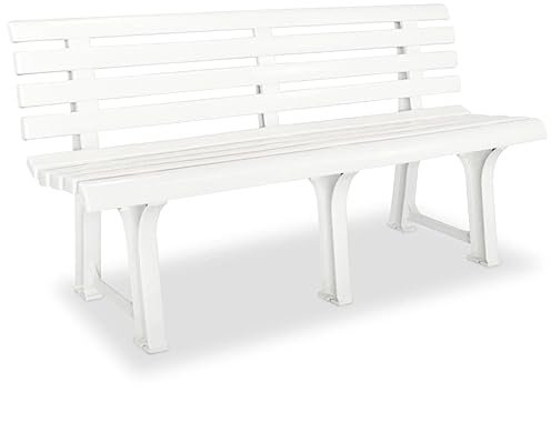 SKM Gartenbank 145,5 cm Kunststoff Weiß, Weight: 10.51 kg, 43583