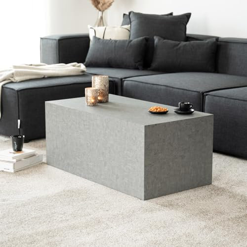 Home Deluxe - Couchtisch Amiri L - Farbe: Grau, Größe: 95 x 50 cm, MDF Platte, bereits fertig montiert I Wohnzimmertisch Beistelltisch Sofatisch