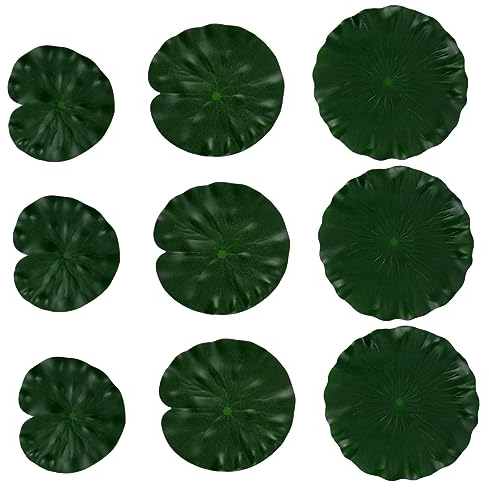 Warmhm 9St Simulation Pu-Lotusblatt teich schwimmpflanzen Künstliche Lotusblätter Deko für Teich Flowers Decoration dekoratives Lotusblatt Fischteichdekoration Aquarium schmücken Seerose
