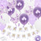 Happy Birthday Banner, Lila Geburtstagsdekoration, 16 Stück 12 Zoll Happy Birthday Luftballons mit 2 Bändern für Männer Frauen Mädchen und Jungen Geburtstag Party Dekoration(Lila)