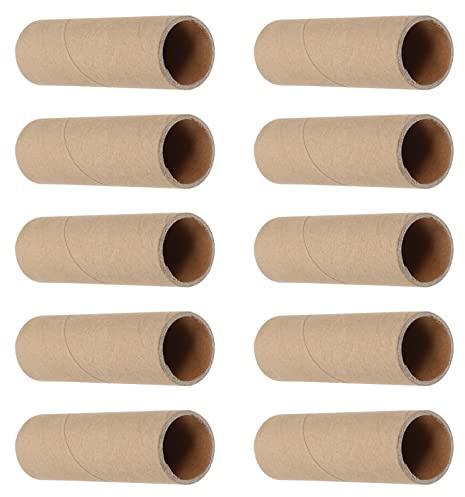 EXCEART 15 Stück Papprollen zum Basteln, Rundes Kartonrohr 10x3cm, Stabiles Rohr Karton für DIY Kunstprojekte, Braune Papphülse Set