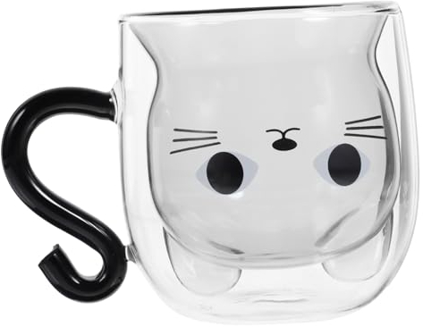 Milisten Taza De Jugo Jarro De Cerveza Taza De Leche Taza De Fiesta De Halloween Taza De Gatito Taza De Cristal De Gato Vaso De Cafe Vasos Kawaii Chica Silicona De Vidrio Taza Termo Bebidas