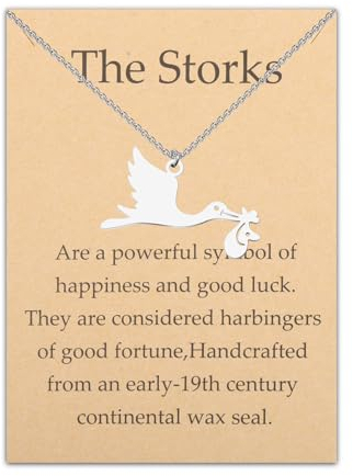 Halskette mit süßem Storch, Vogel-Halskette, inspirierendes Zitat, Vogel, Schmuck, Storch, Geschenk, für Vögel, Liebhaber, Geschenk, Edelstahl