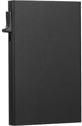 Energy 01 Porte Carte Bancaire Noir – crédit - Fidélité - Vitale - CNI etc … en Aluminium - Protection des Cartes avec Blocage RFID - Etuis Pop Up : 7 Cartes possibles avec accès Rapide