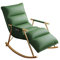 ZYWWW Schaukelstuhl, Leder-Liegestühle mit Verstellbarer Rückenlehne und Fußstütze, ergonomischer Lounge-Stuhl, gepolsterter Schaukelstuhl, moderner Stuhl für Wohnzimmer, Aufbewahrungstasche/grün/