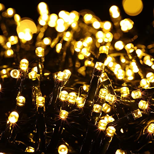 BrizLabs 2000 LED Weihnachten Lichterkette Außen, 50M Weihnachtsbeleuchtung Innen Cluster Lichterkette Strombetrieben 8 Modi Wasserdicht Büschellichterkette für Zimmer Garten Hochzeit Party, Warmweiß