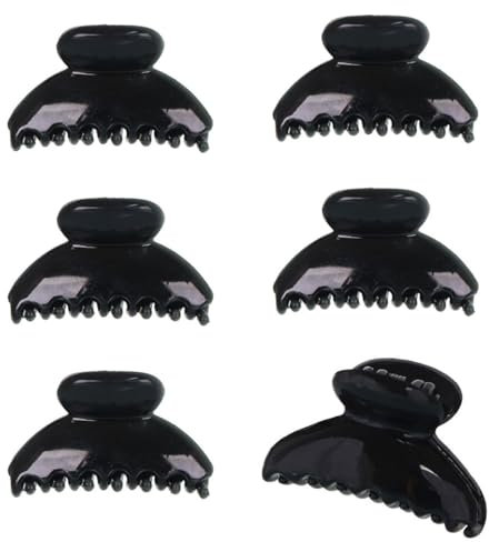PLABBDPL Pinces à cheveux en plastique - Petites pinces à cheveux - Mini pinces à cheveux vintage simples antidérapantes - Épingle à cheveux épaisse - Accessoires pour femmes et filles - Noir