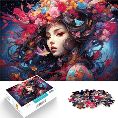 Spielzeug-Puzzle Geishas, bunt, psychedelisch, für Erwachsene, 1000-teiliges Puzzle, Lernspiele, Holzpuzzle, Lernpuzzle (50 x 75 cm)