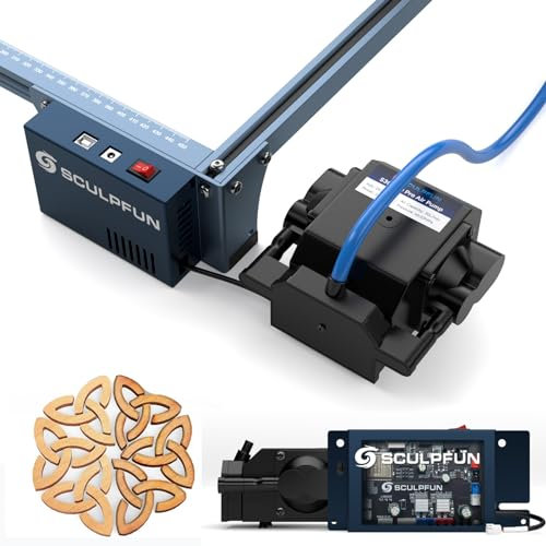 SCULPFUN S9 S10 S30 Bomba automática de aire comprimido de 30L/min con placa base de aire comprimido de 32 bits Versión 12V, adaptador 12V/7A