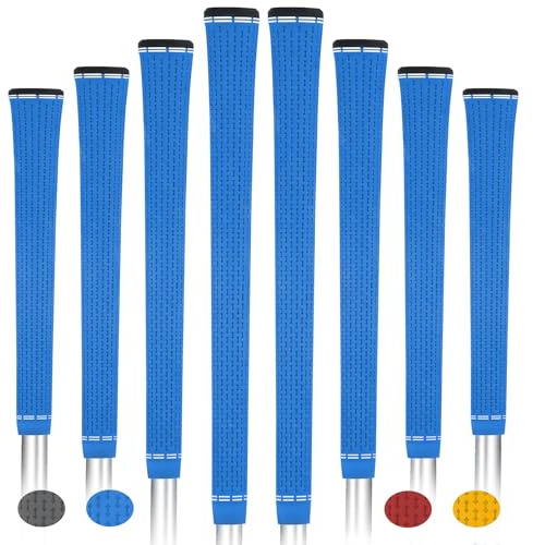 BYBOMYA Golf Grips 8 Pack Comfortable Rubber Soft Grip Set Low Taper Design Fast Swing Experience All-Weather 8 Grips Non-Slip Arthritic Golf Club Grips for Men and Women Excellent Feedback while