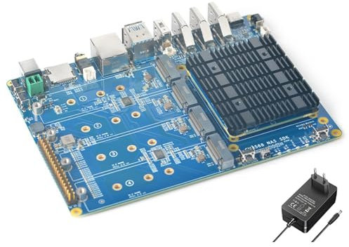 youyeetoo CM3588 Plus Mini NAS Platform, hasta 8K Video, RK3588, OpenMediaVault Fit, 32GB LPDDR5, 4 x M.2 PCIe 3.0 Sockets, soluciones NAS, servidor doméstico, almacenamiento en la nube local (32G +
